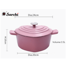 Enameled cast iron cooking pot with special heart-shaped